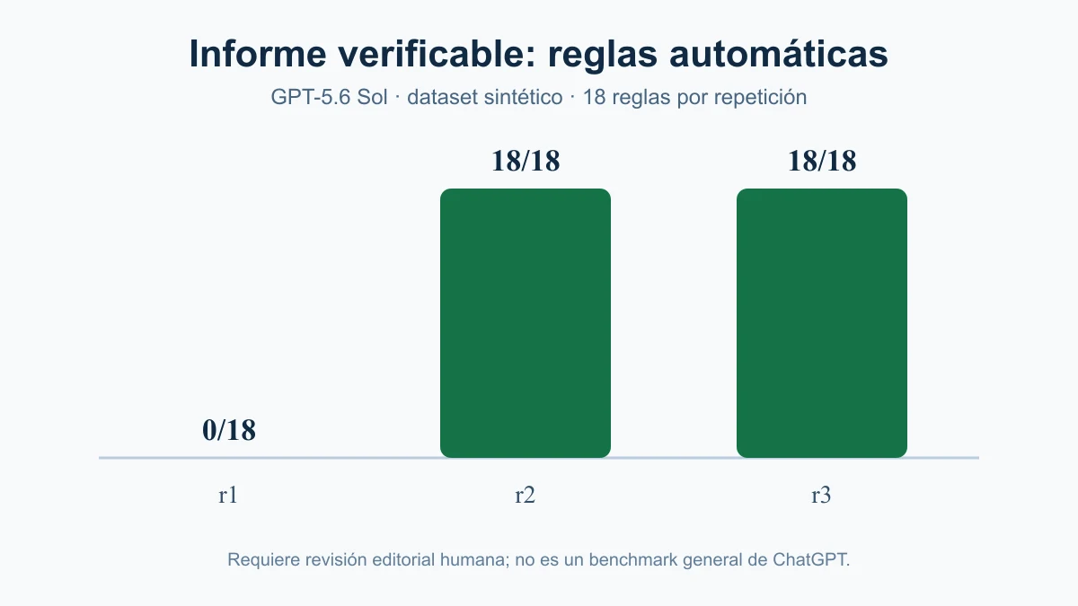 Reglas automáticas superadas por ejecución: r1 sin salida por HTTP 503, r2 y r3 con 18 de 18